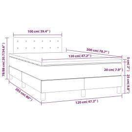 Pat box spring cu saltea, alb, 120x200 cm, piele ecologică, 7 image