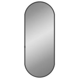 Oglindă de perete, negru, 50x20 cm, ovală, 3 image