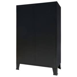 Șifonier, stil industrial, 67 x 35 x 107 cm, negru, metal, 3 image