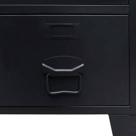 Șifonier, stil industrial, 67 x 35 x 107 cm, negru, metal, 7 image