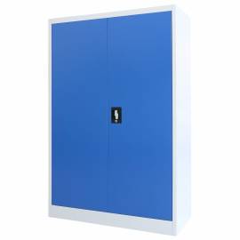 Dulap de birou, metal, 90 x 40 x 140 cm, gri și albastru, 3 image