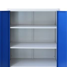 Dulap de birou, metal, 90 x 40 x 140 cm, gri și albastru, 6 image