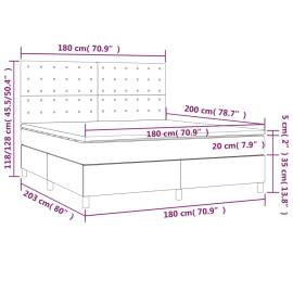 Pat box spring cu saltea, negru, 180x200 cm, catifea, 6 image