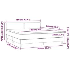 Pat box spring cu saltea, negru, 180x200 cm, piele ecologică, 7 image