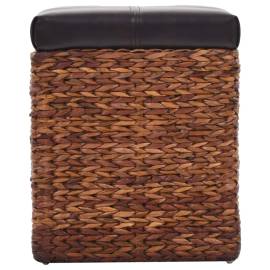 Banchetă cu 2 taburete, iarbă de mare, maro și negru, 10 image