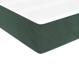 Pat box spring cu saltea, verde închis, 200x200 cm, catifea, 8 image