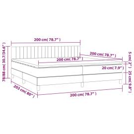 Pat box spring cu saltea, albastru, 200x200 cm, textil, 7 image