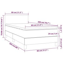 Pat box spring cu saltea, albastru, 80x200 cm, textil, 7 image