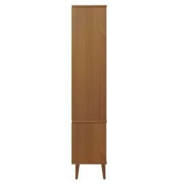 Dulap cu vitrină, maro, 90x35x175 cm, lemn masiv de pin, 6 image