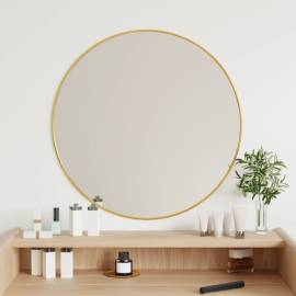Oglindă de perete rotundă, auriu, Ø 60 cm