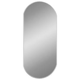 Oglindă de perete, argintiu, 90x40 cm, ovală, 3 image