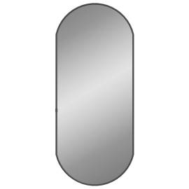 Oglindă de perete, negru, 70x30 cm, ovală, 2 image