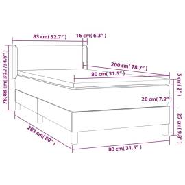 Pat continental cu saltea, negru, 80x200 cm, piele ecologică, 7 image