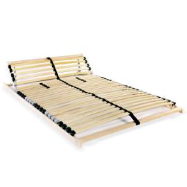 Bază de pat cu șipci, 28 șipci, 7 zone, 140 x 200 cm