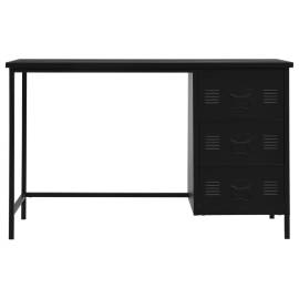 Birou cu sertare, negru, 120 x 55 x 75 cm, oțel, industrial, 3 image