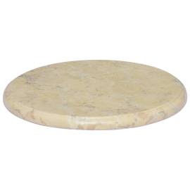 Blat de masă, crem, Ø40x2,5 cm, marmură, 3 image
