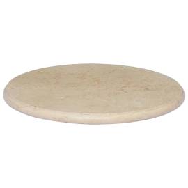 Blat de masă, crem, Ø50x2,5 cm, marmură, 3 image