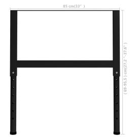 Cadre banc lucru reglabile 2 buc. negru 85x(69-95,5) cm, metal, 9 image