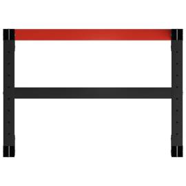 Cadru metalic banc de lucru, 80x57x79 cm, negru și roșu, 5 image