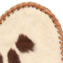 Scaun fluture, maro și alb, piele naturală de capră, 5 image