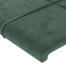 Cadru de pat cu tăblie, verde închis, 200x200 cm, catifea, 9 image