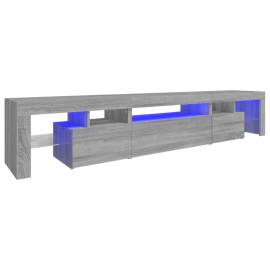 Comodă tv cu lumini led, gri sonoma, 215x36,5x40 cm, 2 image