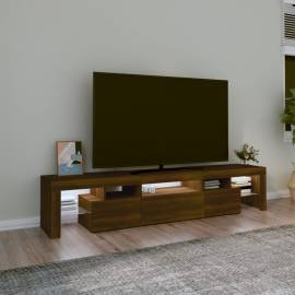 Comodă tv cu lumini led, stejar maro, 200x36,5x40 cm, 3 image