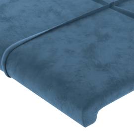 Tăblii de pat, 2 buc, albastru închis, 100x5x78/88 cm, catifea, 4 image