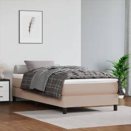 Cadru de pat box spring, cappuccino, 90x200 cm, piele ecologică