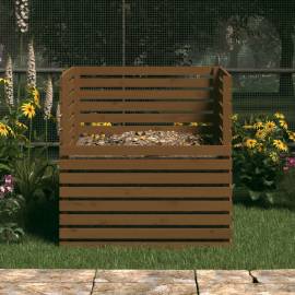 Compostor, maro miere, 100x100x102 cm, lemn masiv de pin, 3 image