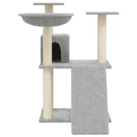 Ansamblu de pisici, stâlpi din funie sisal, gri deschis, 83 cm, 3 image