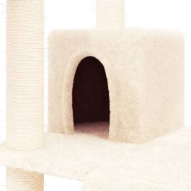 Ansamblu de pisici cu stâlpi din funie de sisal, crem, 83 cm, 6 image
