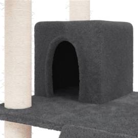 Ansamblu pisici cu stâlpi din funie sisal, gri închis, 83 cm, 6 image