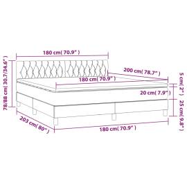 Pat continental cu saltea, crem, 180x200 cm, textil, 7 image