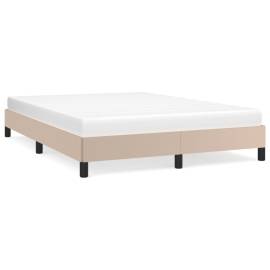 Cadru de pat, cappuccino, 140x190 cm, piele ecologică, 2 image