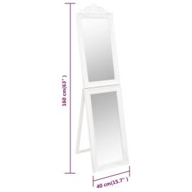 Oglindă de sine stătătoare, alb, 40x160 cm, 7 image