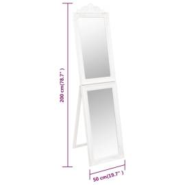 Oglindă de sine stătătoare, alb, 50x200 cm, 7 image