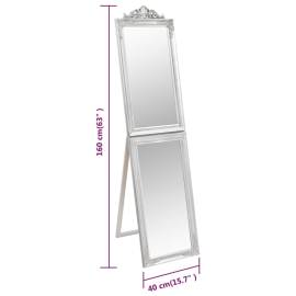 Oglindă de sine stătătoare, argintiu, 40x160 cm, 7 image