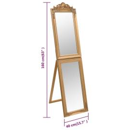 Oglindă de sine stătătoare, auriu, 40x160 cm, 7 image