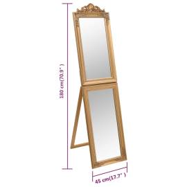 Oglindă de sine stătătoare, auriu, 45x180 cm, 7 image