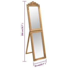 Oglindă de sine stătătoare, auriu, 50x200 cm, 7 image