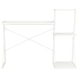 Birou cu raft, alb, 116 x 50 x 93 cm, 2 image