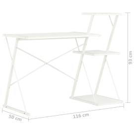 Birou cu raft, alb, 116 x 50 x 93 cm, 7 image