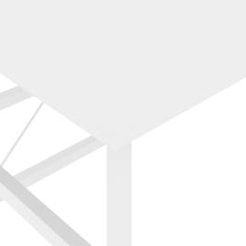 Birou de calculator, alb, 105x55x72 cm, mdf și metal, 6 image