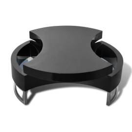 Măsuță de cafea cu formă reglabilă, negru lucios, 4 image