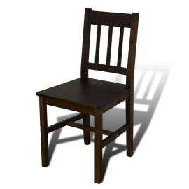 Masă cu 4 scaune din lemn maro, 3 image