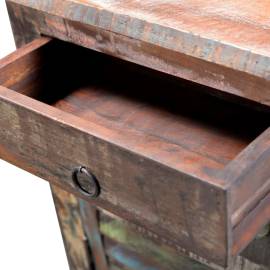 Masă de capăt cu 1 sertar și 1 ușă, lemn reciclat, 11 image