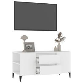 Comodă tv, alb, 102x44,5x50 cm, lemn prelucrat, 5 image