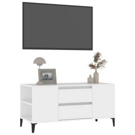Comodă tv, alb, 102x44,5x50 cm, lemn prelucrat, 4 image