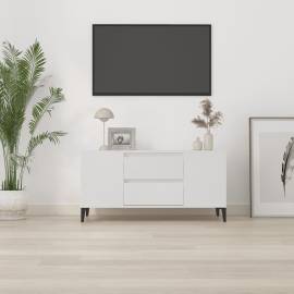 Comodă tv, alb, 102x44,5x50 cm, lemn prelucrat, 3 image